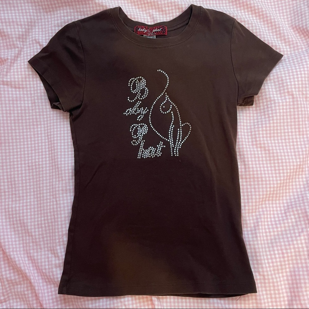 y2k brown baby phat tee